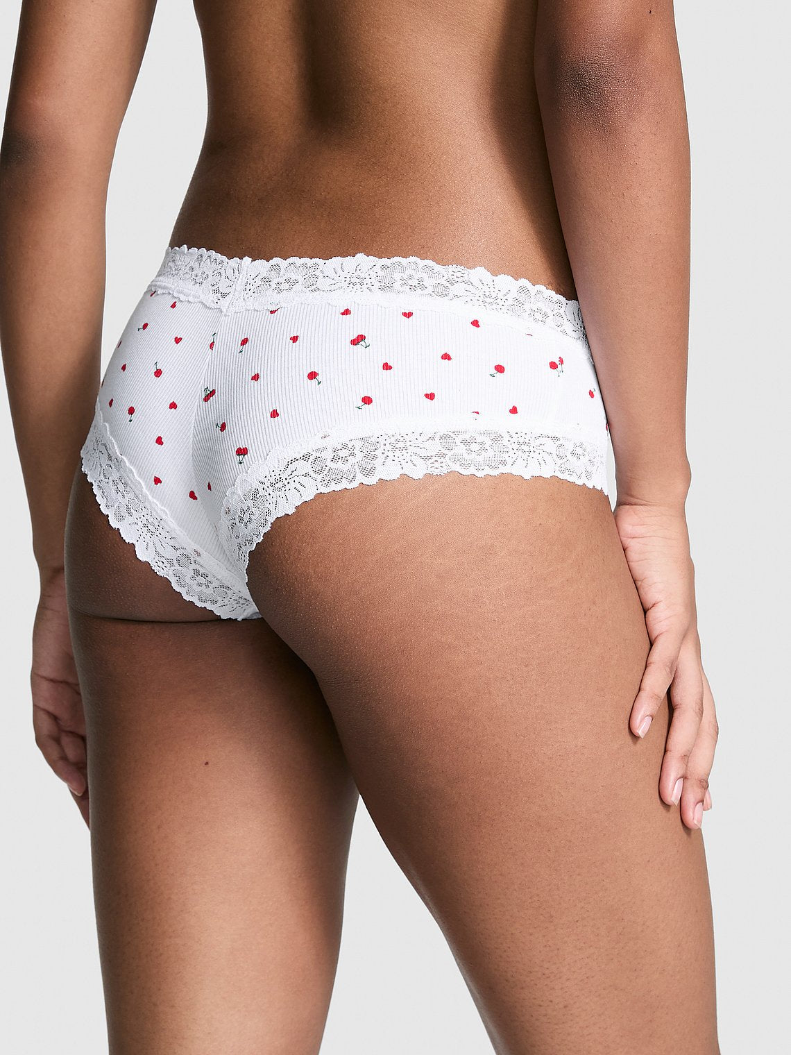 Cheeky de algodón con cintura de encaje, Pink - Victoria's Secret