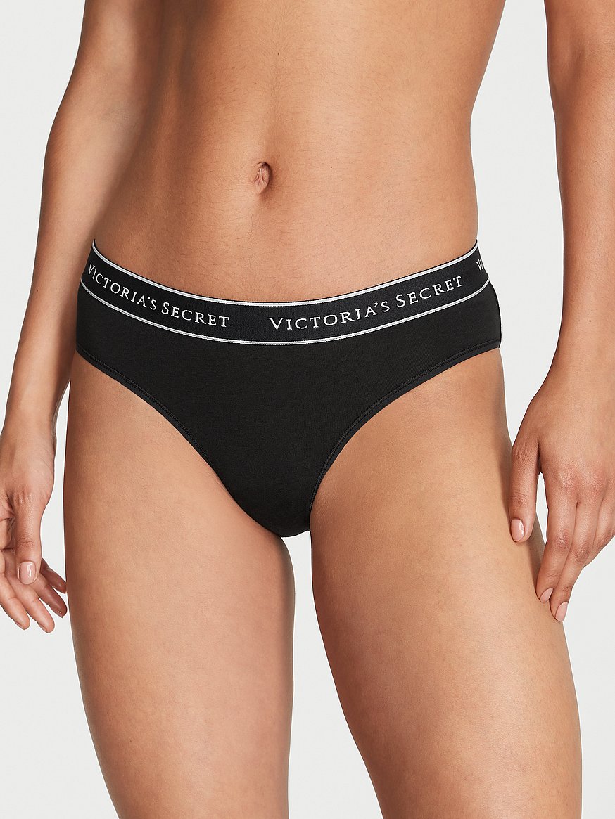 Panty de algodón estilo bikini con cintura de elástico con logo by Victoria's Secret