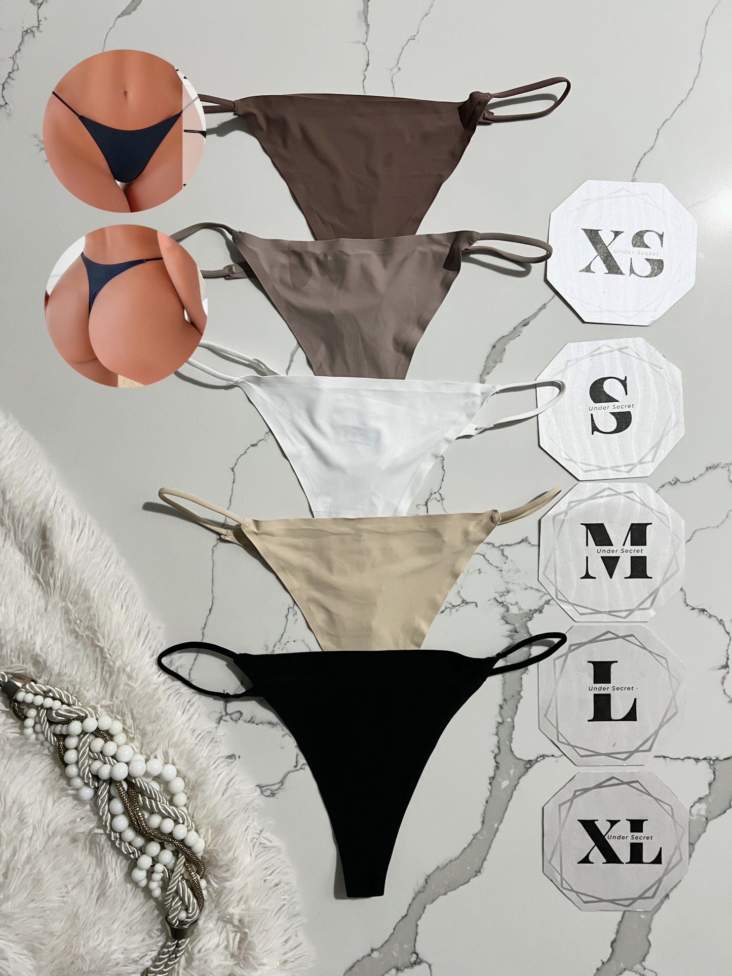 FINETOO Paquete de 5 Hilos Invisibles Sin Costuras