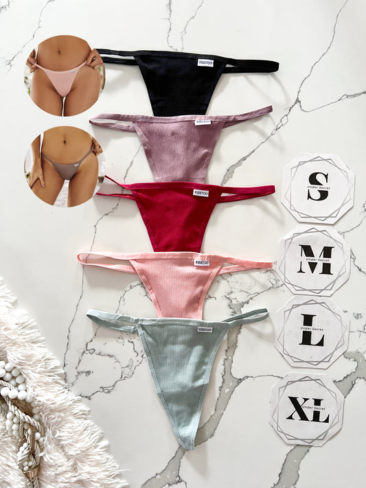 FINETOO Pack de 5 hilos de algodón elástico con espalda en T