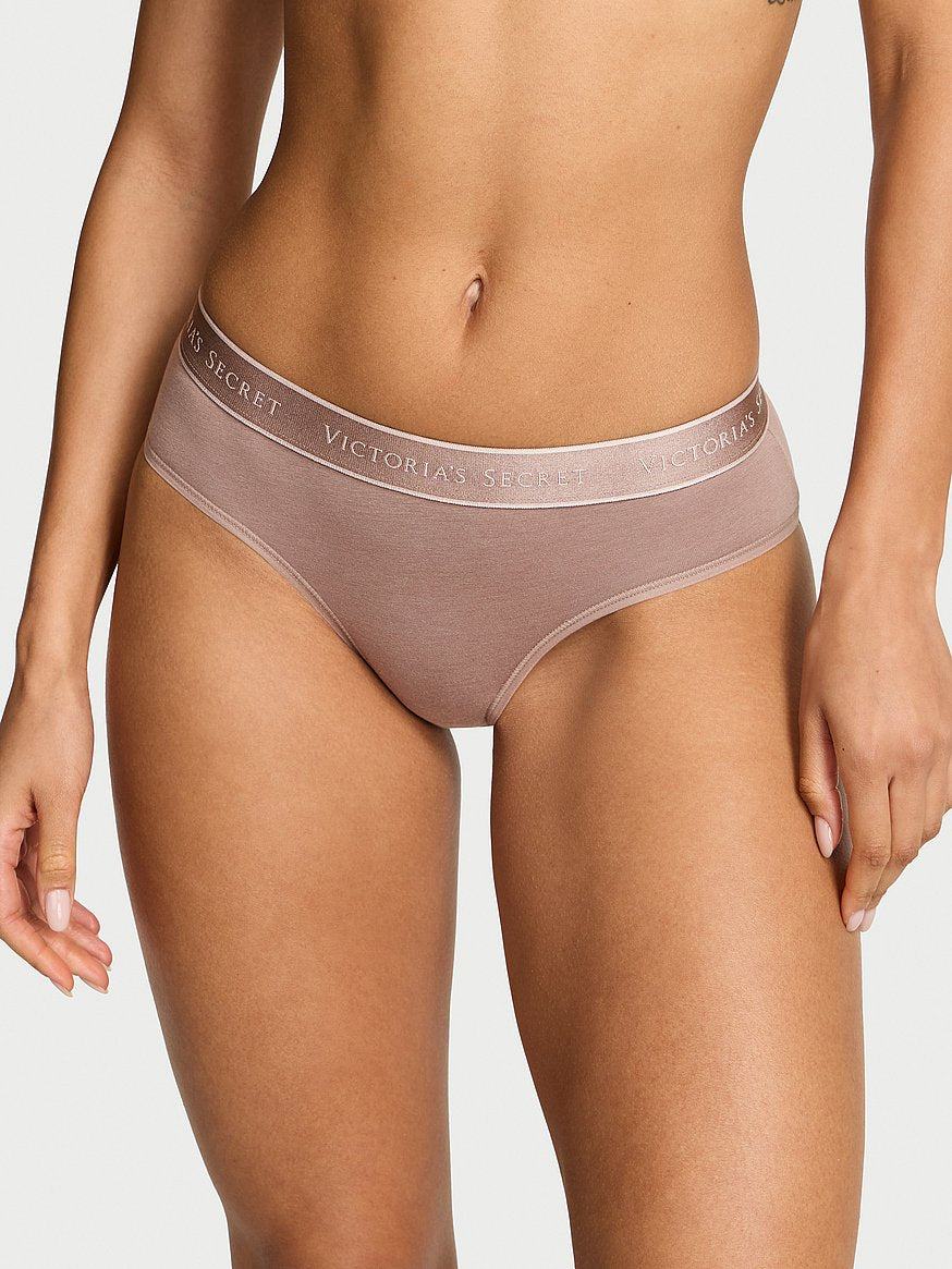 Panties de algodón estilo bikini con cintura de elástico con logo by Victoria's Secret