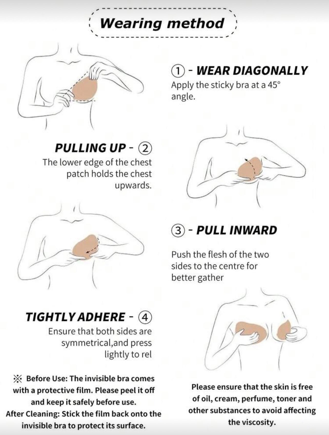 Sujetador Adhesivo Strapless de material suave by Xiashan