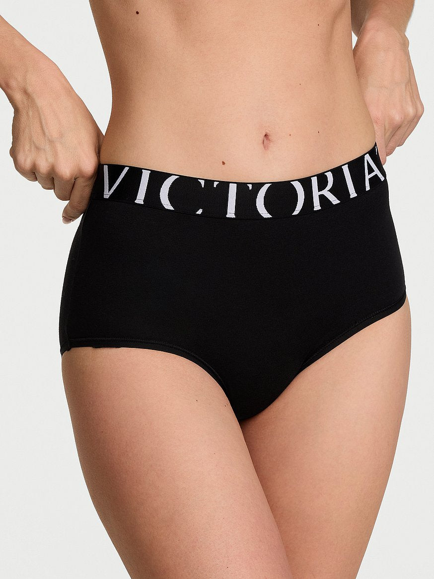 Panties de algodón de cintura alta estilo bikini y elástico con logo by Victoria's Secret