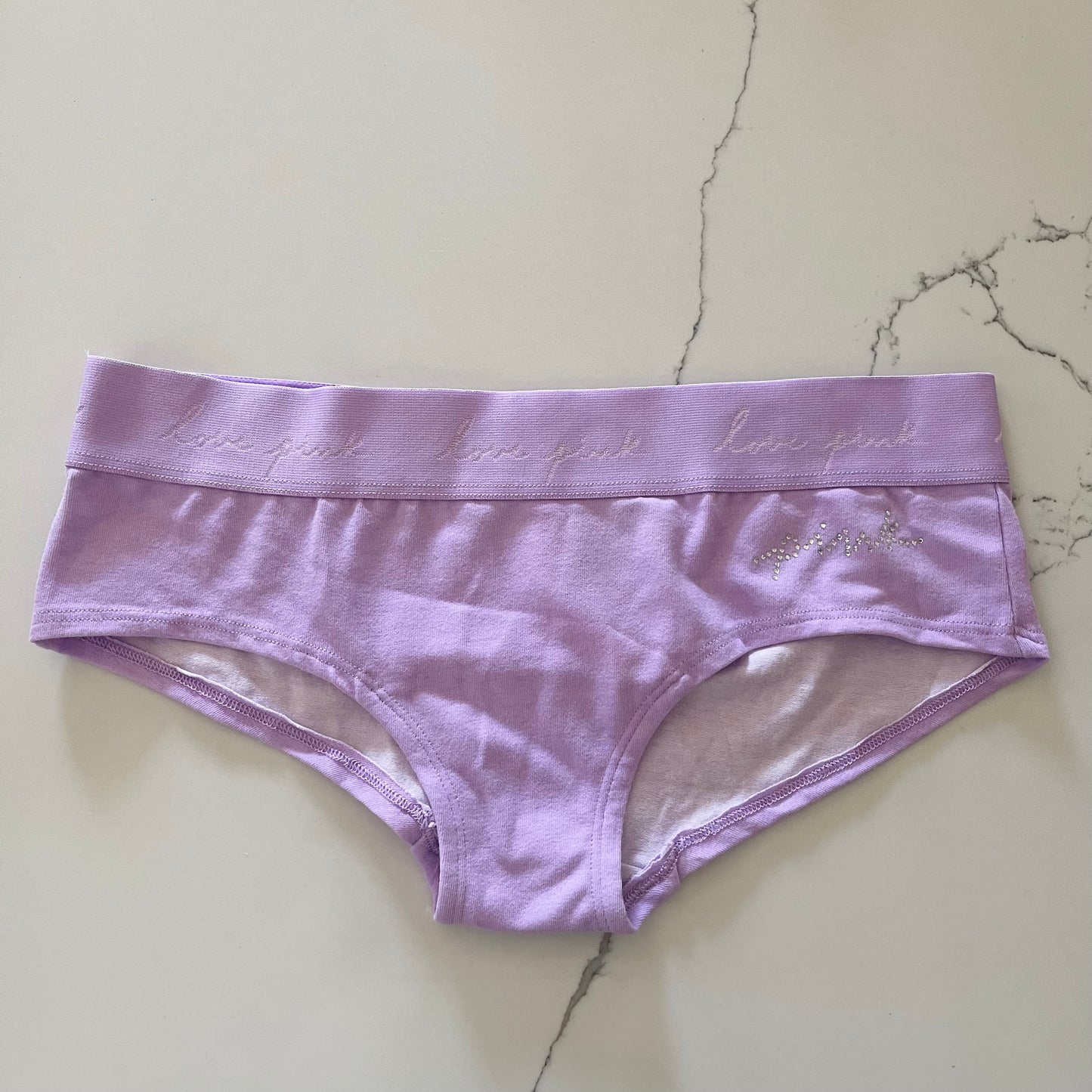 Panty de algodón elástico tipo bikini con encaje Victoria's Secret - Talla S