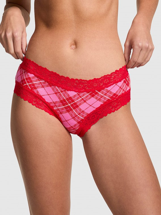 Cheeky de algodón con ribete de encaje Pink - Victoria's Secret