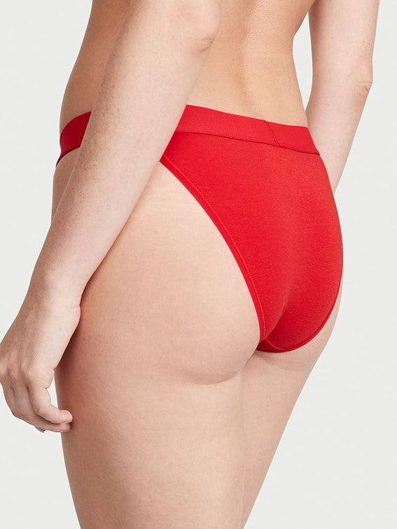 Panty de algodón tipo bikini con cintura elástica con logo Victoria's Secret