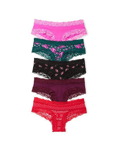 Cheeky de algodón con ribete de encaje by Victoria's Secret