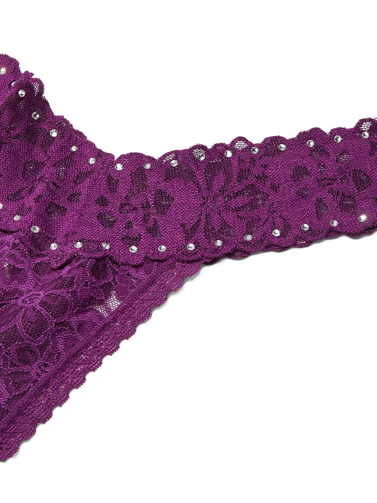 Tanga Lacie Morada con adorno brillante Victoria's Secret