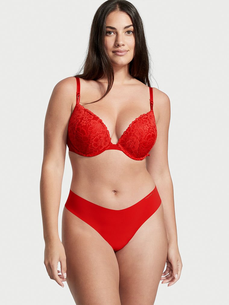 Brasier con aros Push up de encaje color rojo Victoria's Sectret