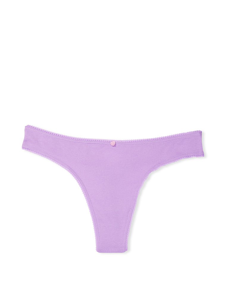 Tanga de algodón espalda de encaje Morado lila Victoria's Secret