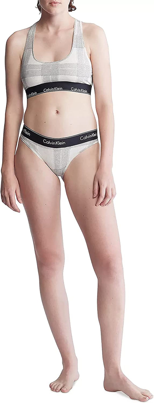 CALVIN KLEIN  Conjunto Bralete y tanga, Avena a cuadros