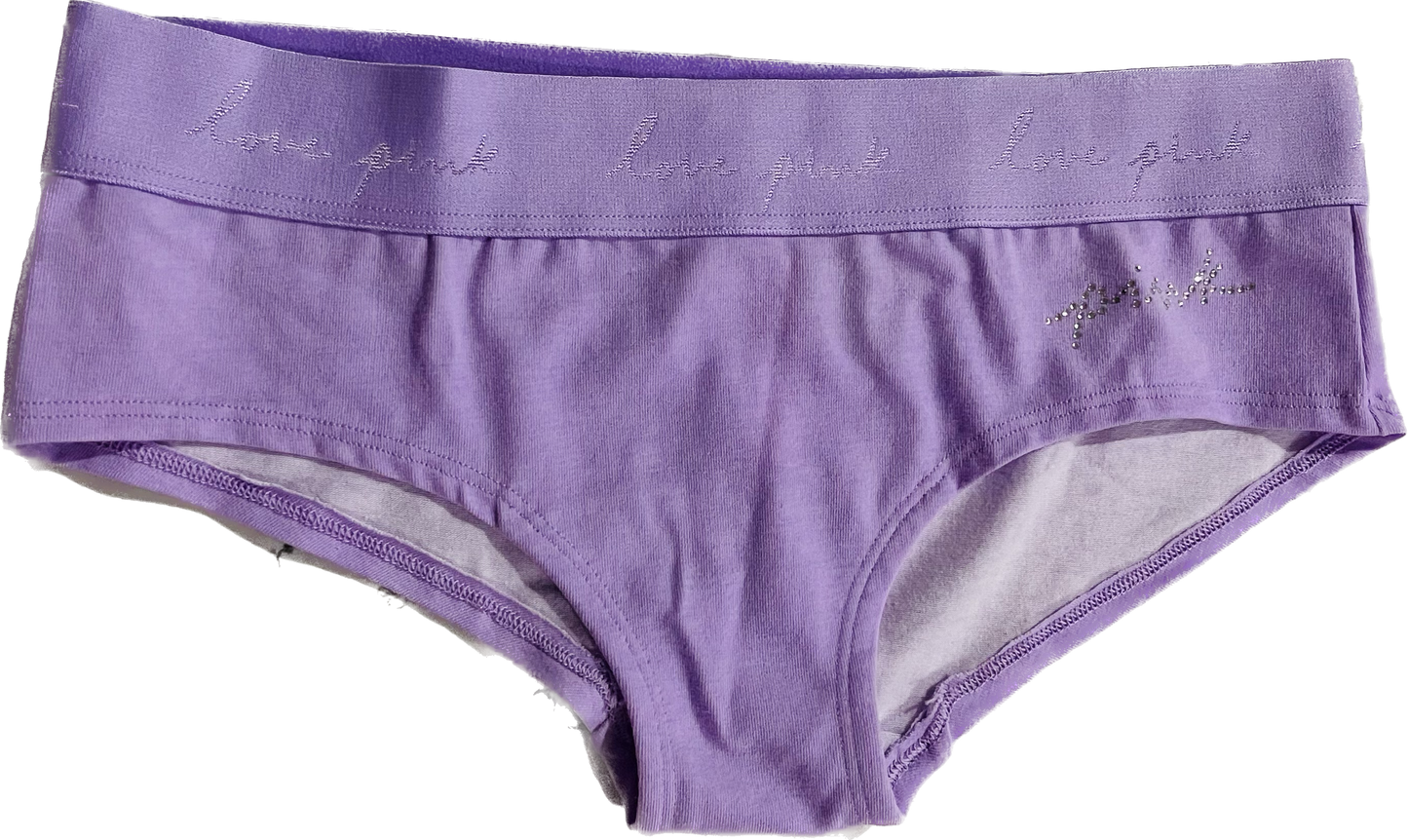 Braga Hipster Morada con logo de Pink en la cadera estilo Cheeky Victoria's Secret